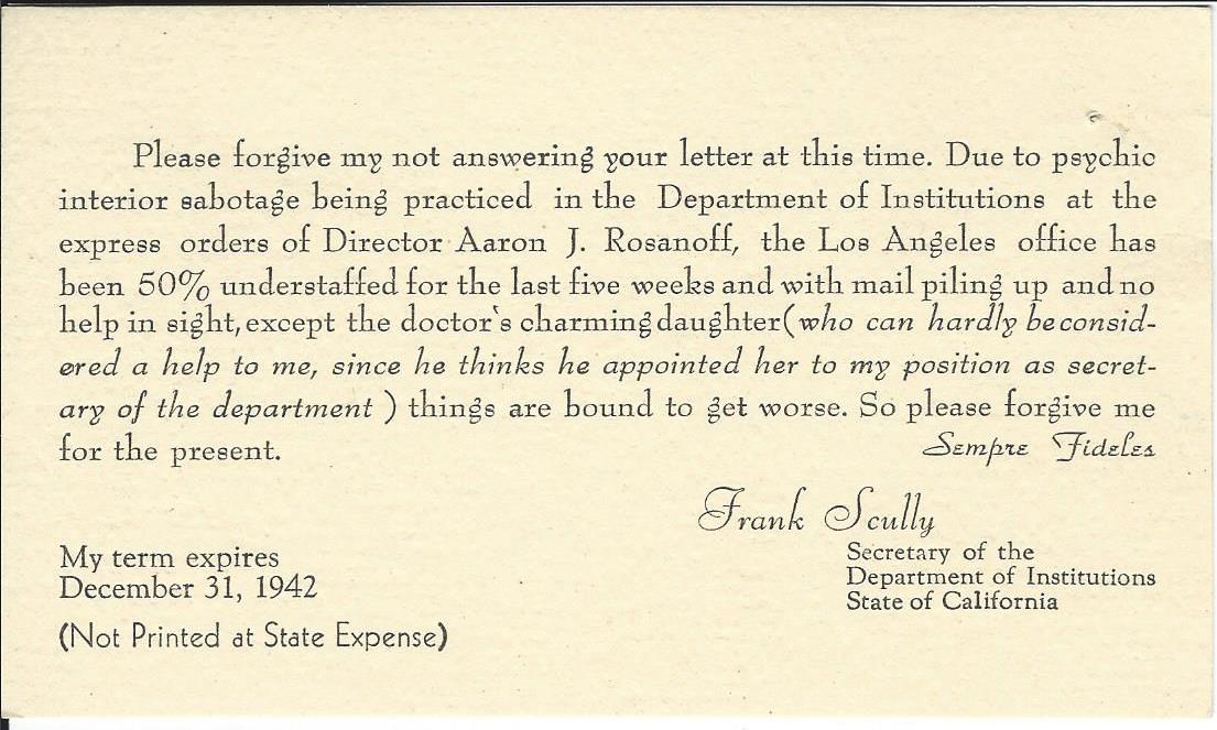 1941.05, Frank Scully notecard